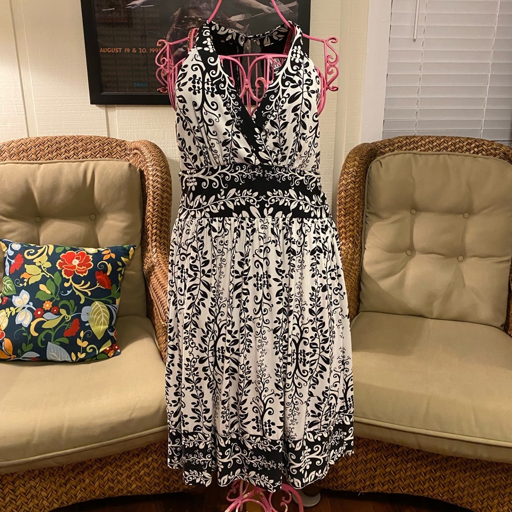 Sheri Martin halter style dress vertical vines 6